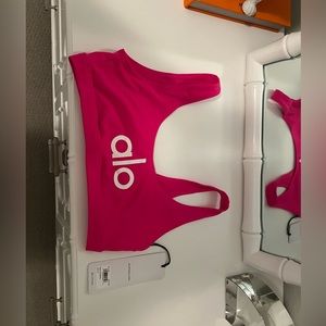New fuchsia pink Alo sports bra